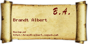 Brandt Albert névjegykártya