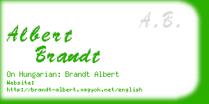 albert brandt business card